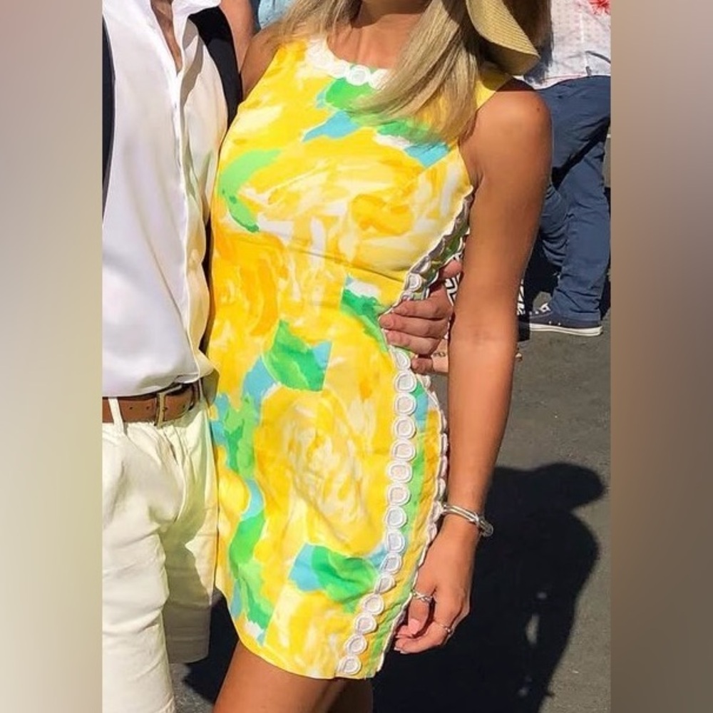 Lilly Pulitzer Sunglow First Impressions Mila Shift Dress Yellow Size 00